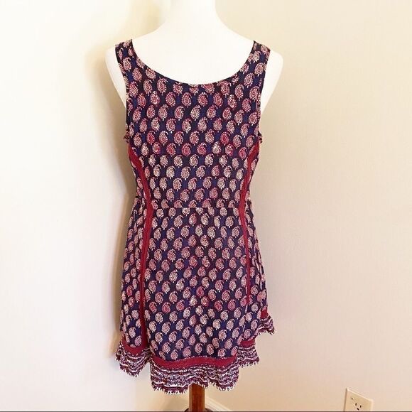 House of Harlow 1960 Navy Paisley Mini Dress Small - Picture 1 of 6